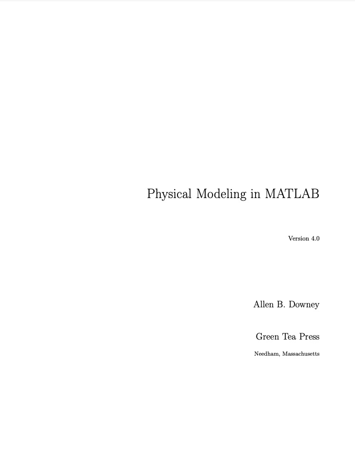 4.0　Physical　Library　MATLAB　Modeling　in　Textbook　Version　Open
