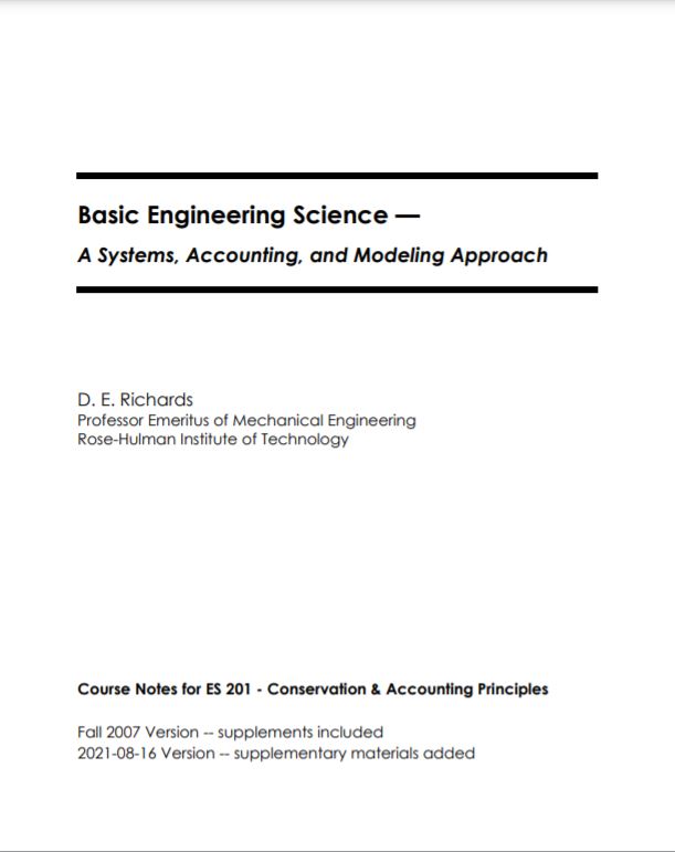 Basic Engineering Science - A Systems, Accounting, And Modeling ...