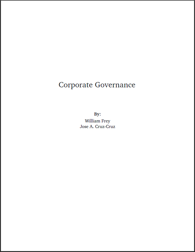 Corporate Governance - Open Textbook Library