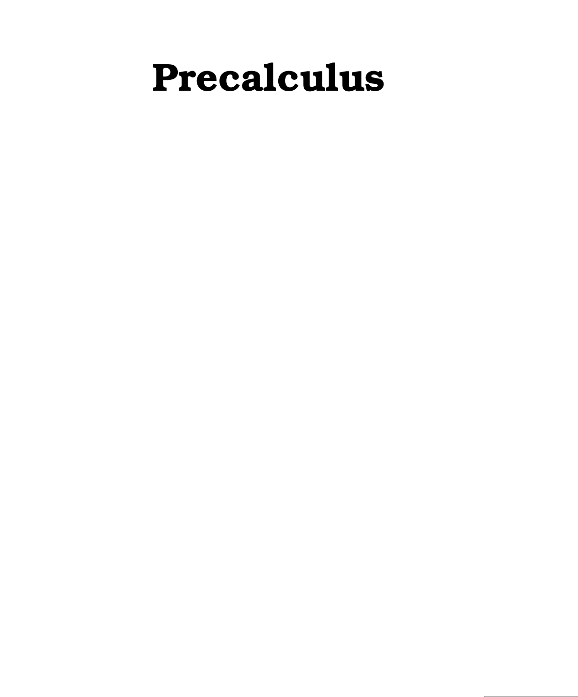 book cover: Precalculus