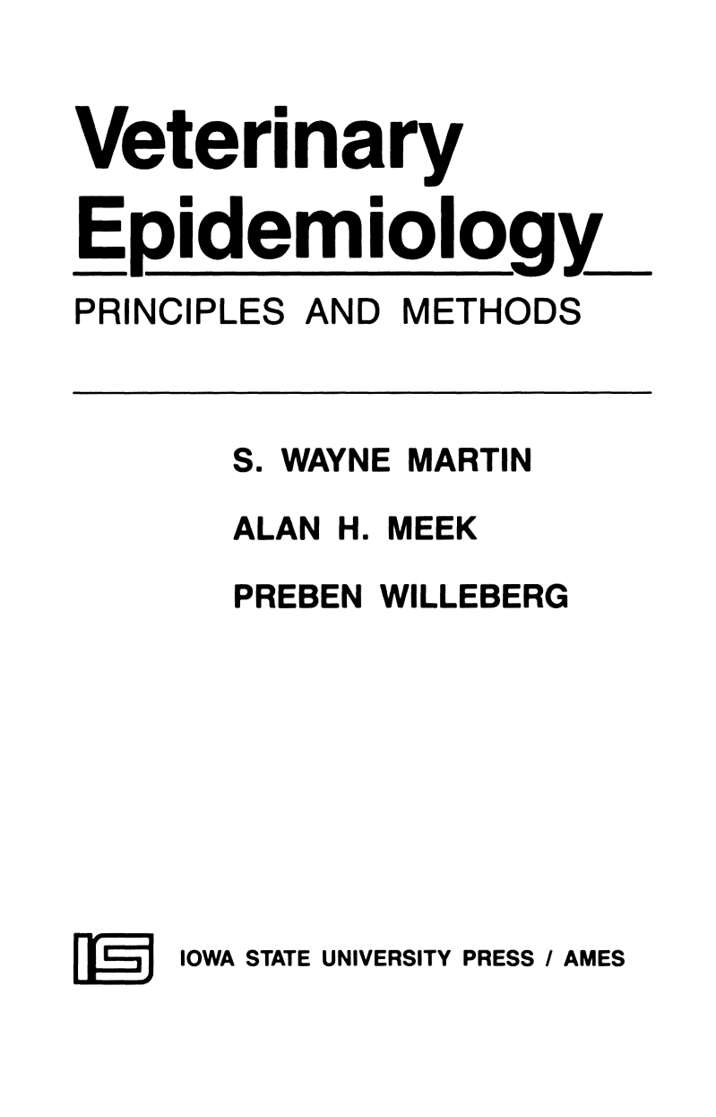 Read more about Veterinary Epidemiology: Principles and Methods