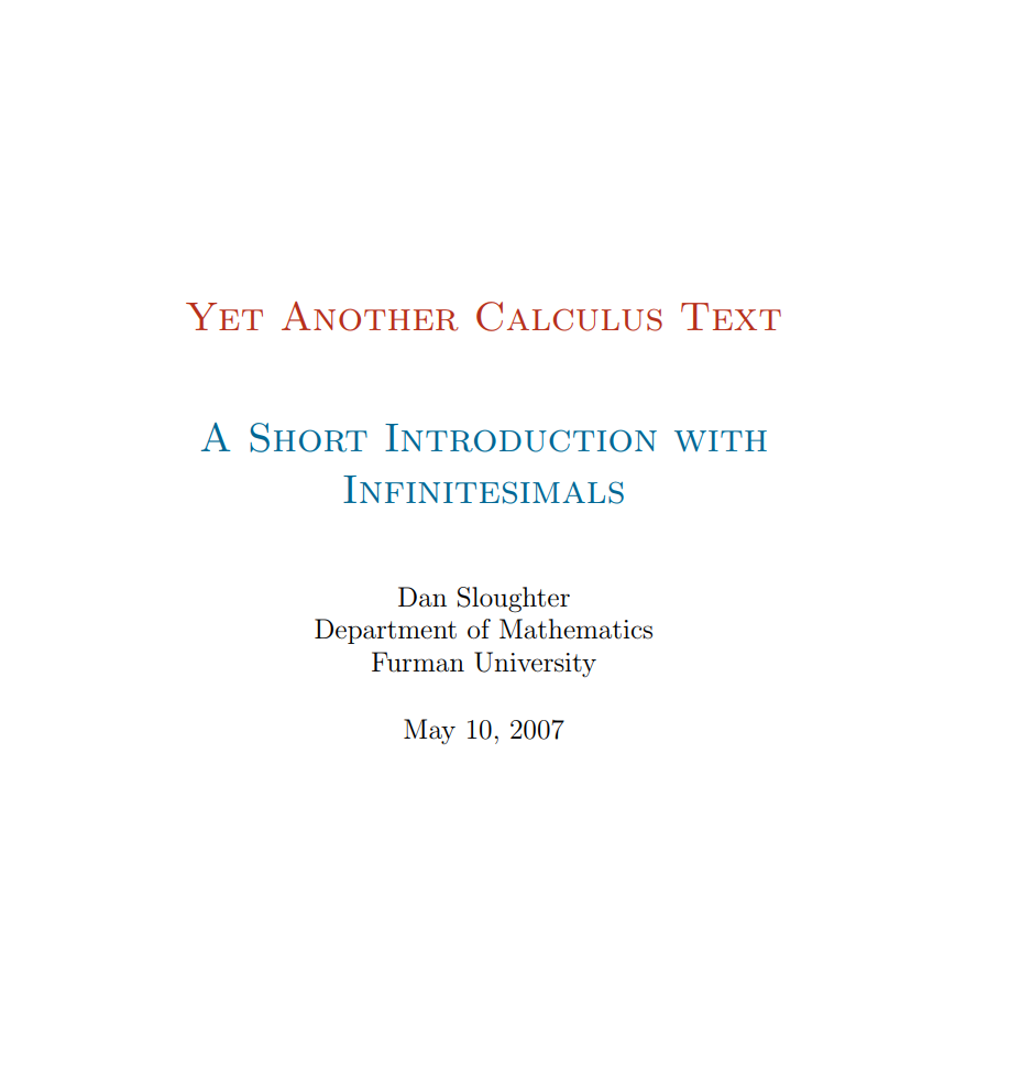 book cover - Yet Another Calculus Text