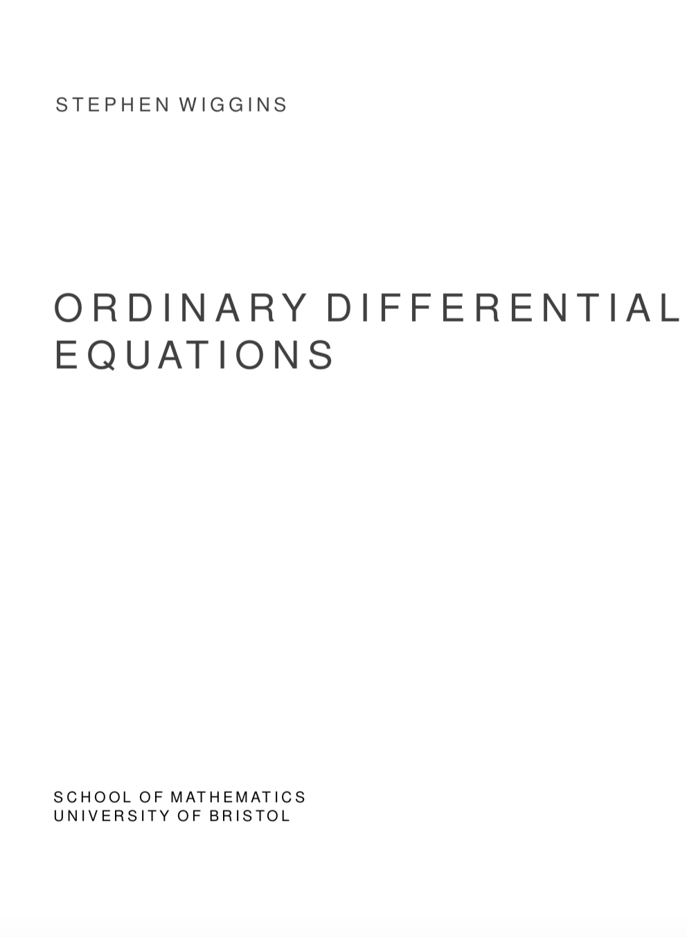 book cover - Ordinary differential equations