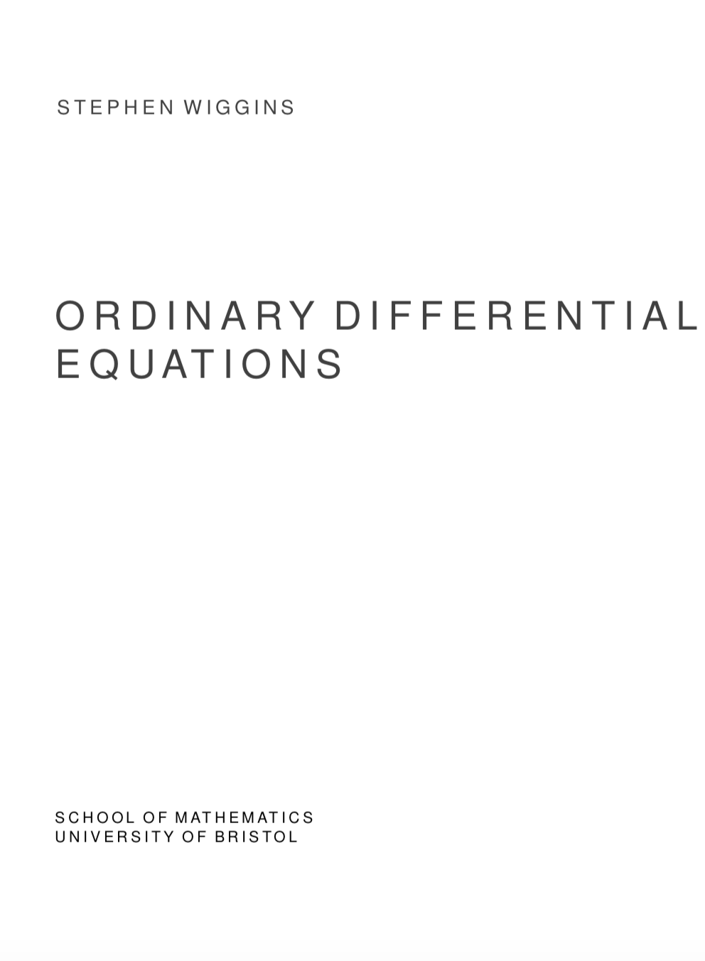 book cover: Ordinary differential equations