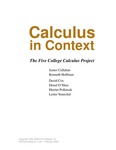 Read more about Calculus in Context - 2008 Edition