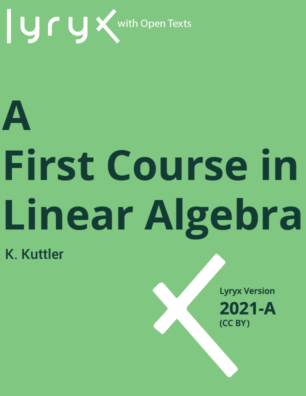 book cover  A first course in linear algebra