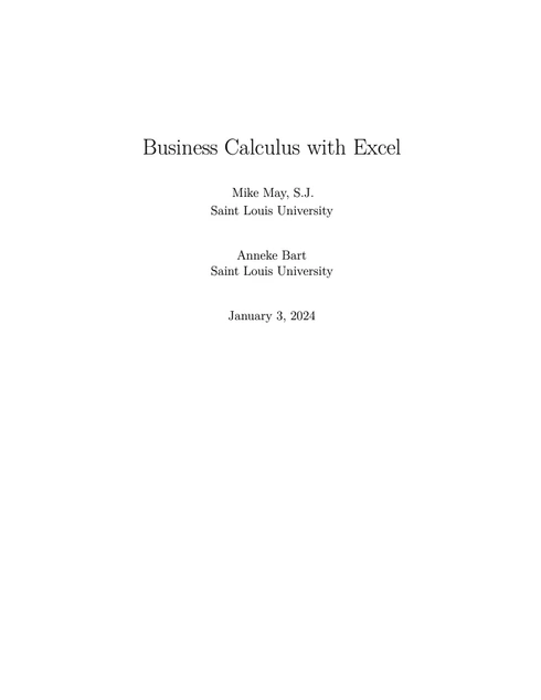 Read more about Business Calculus with Excel