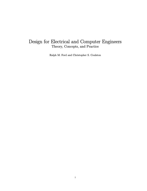 Read more about Design for Electrical and Computer Engineers