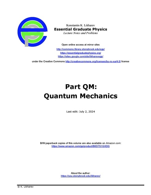 Read more about Part QM: Quantum Mechanics