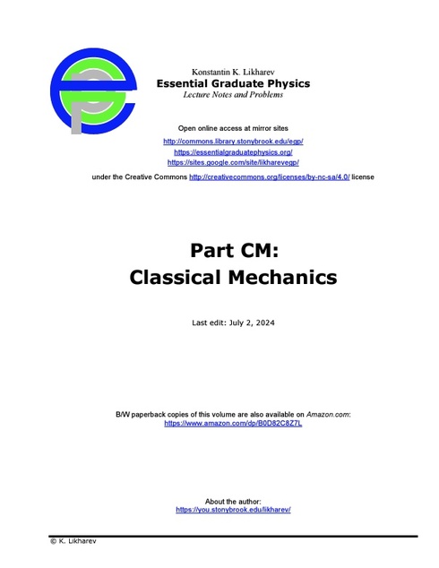 Read more about Part CM: Classical Mechanics