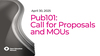 Image accompanying Pub101: Call for Proposals and MOUs 2025