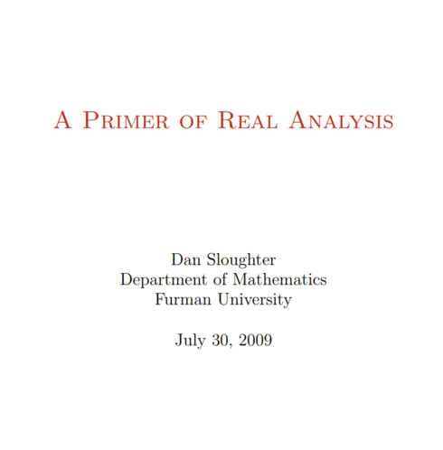 Read more about A Primer of Real Analysis