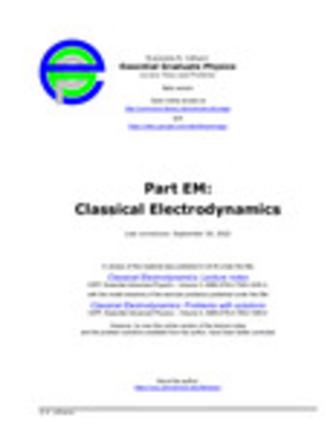 Read more about Part EM: Classical Electrodynamics