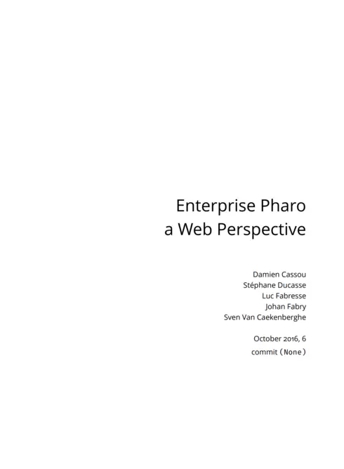 Enterprise Pharo a Web Perspective cover image Read more about Enterprise Pharo a Web Perspective