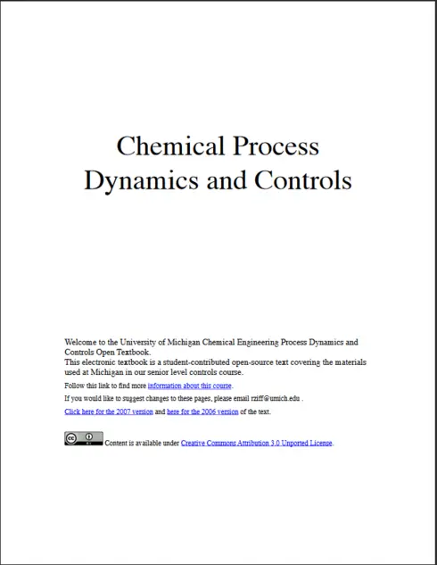 Read more about Chemical Process Dynamics and Controls
