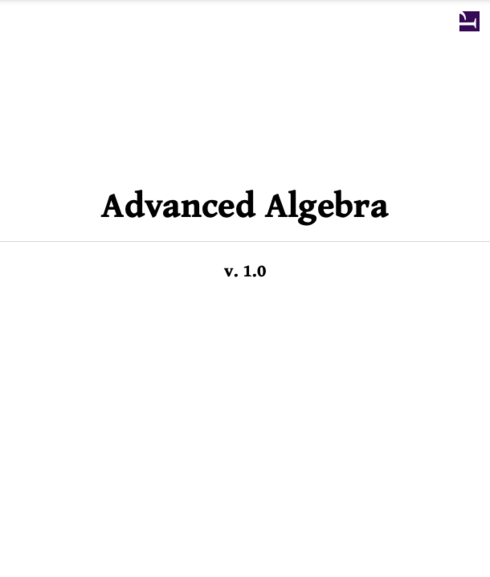 Read more about Advanced Algebra v. 1.0
